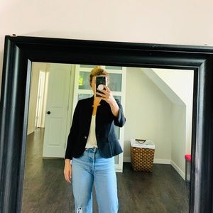 Banana republic black cropped blazer.